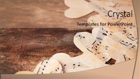  Presentation with music hearts - Slides having paper hearts with music notes background and a  colored foreground