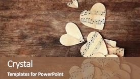  Presentation with music - Theme enhanced with paper hearts with music notes background and a tawny brown colored foreground