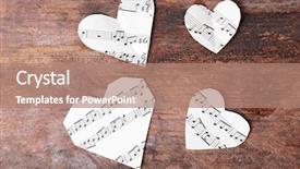 Presentation with music hearts - PPT layouts with paper hearts with music notes background and a  colored foreground