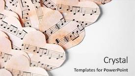  Presentation with music hearts - Slide deck featuring paper hearts with music notes background and a white colored foreground