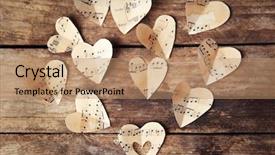  Presentation with music hearts - PPT layouts consisting of paper hearts with music notes background and a coral colored foreground
