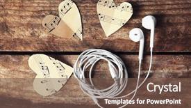  Presentation with music hearts - Slide deck consisting of paper hearts with music notes background and a  colored foreground