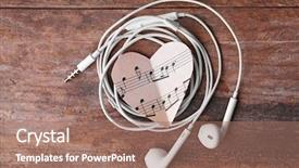  Presentation with music hearts - Amazing slide deck having paper hearts with music notes backdrop and a coral colored foreground