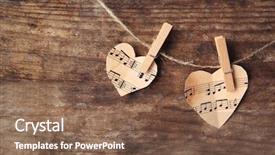  Presentation with music hearts - Slides enhanced with paper hearts with music notes background and a  colored foreground