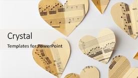  Presentation with music hearts - Cool new PPT theme with paper hearts with notes backdrop and a lemonade colored foreground