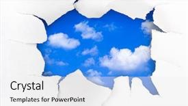  Presentation with freedom - Slides having paper hole and sky - freedom background and a white colored foreground