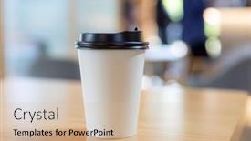  Presentation with coffee cup - Presentation theme featuring paper-hot-coffee-cup background and a soft green colored foreground