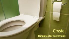  Presentation with toilet - Amazing slide set having toilzq - toilet seat and paper backdrop and a tawny brown colored foreground