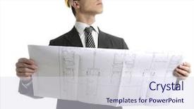  Presentation with business plan gas station - PPT layouts consisting of paper industry - architect executive business people background and a sky blue colored foreground