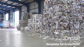  Presentation with piles - Amazing slide set having paper industry - compacted piles of paperwaste backdrop and a gray colored foreground