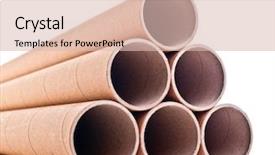  Presentation with pipe - Presentation theme having paper industry - detail of classic cardboard pipe background and a lemonade colored foreground