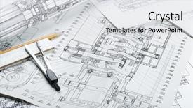  Presentation with tools - Presentation theme having paper industry - drawing detail and drawing tools background and a light gray colored foreground