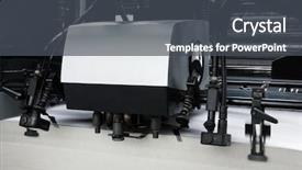  Presentation with printing industry - Presentation theme having paper industry - equipment in a modern printing background and a dark gray colored foreground