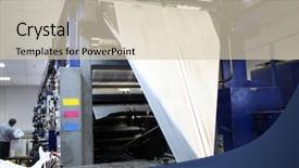  Presentation with newspaper - Presentation having paper industry - print machine prints the newspaper background and a soft green colored foreground