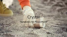  Presentation with volunteer - Cool new PPT theme with paper industry - volunteer picking up litter backdrop and a mint green colored foreground