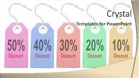  Presentation with labels - Slide set having paper labels with different discount background and a white colored foreground