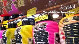  Presentation with traditional japan - Presentation theme enhanced with paper lanterns in tokyo japan background and a tawny brown colored foreground
