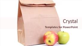  Presentation with fruit drink - Presentation theme consisting of paper lunch bag with fresh background and a lemonade colored foreground