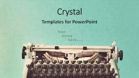  Presentation with old paper - Theme consisting of paper machine - old retro typewriter on table background and a mint green colored foreground