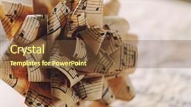  Presentation with sheet music - Slide set featuring paper-made rose on music background and a tawny brown colored foreground