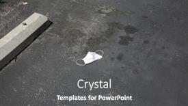  Presentation with medical waste - Colorful presentation theme enhanced with paper-medical-face-mask-used backdrop and a dark gray colored foreground