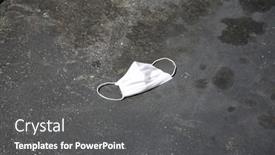  Presentation with medical face mask - Amazing presentation theme having paper-medical-face-mask-used backdrop and a dark gray colored foreground