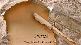  Presentation with bottle - Audience pleasing theme consisting of paper messages from a bottle backdrop and a coral colored foreground