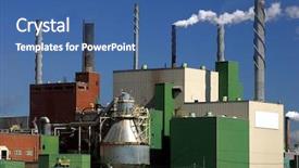  Presentation with pulp paper industry - PPT theme having paper mill in quebec canada background and a ocean colored foreground