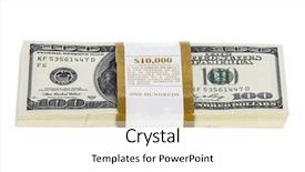  Presentation with cfd white - PPT theme featuring paper money - 100 bills isolated on white background and a white colored foreground