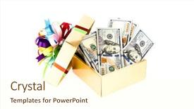  Presentation with one shareholder - Presentation theme consisting of paper money - one hundred dollars banknotes background and a cream colored foreground