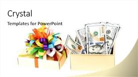  Presentation with hyperloop one - PPT theme consisting of paper money - one hundred dollars banknotes background and a white colored foreground