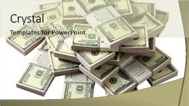  Presentation with stack - Beautiful presentation featuring paper money - stack of dollars on white backdrop and a soft green colored foreground