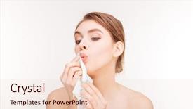  Presentation with watercolor paper texture white art - PPT layouts with paper napkin to her lips background and a lemonade colored foreground