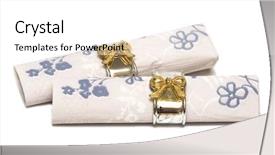  Presentation with cream gold texture paper - Amazing presentation theme having paper napkin with gold bows backdrop and a white colored foreground