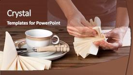  Presentation with fold - Cool new presentation theme with paper napkins being folded backdrop and a tawny brown colored foreground
