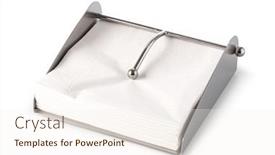  Presentation with napkins - Presentation theme enhanced with paper-napkins-isolated-on-white background and a  colored foreground