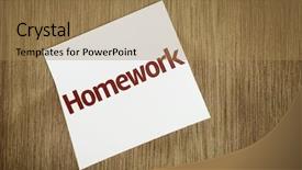  Presentation with homework - Presentation theme enhanced with paper note on texture background background and a  colored foreground