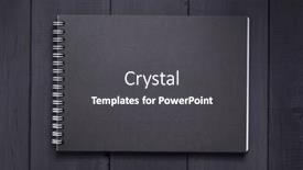  Presentation with notebook paper - Presentation theme consisting of paper-notebook-at-black-wooden background and a dark gray colored foreground