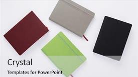  Presentation with notebook paper - Amazing slide set having paper notebook at white background backdrop and a white colored foreground