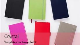  Presentation with notebook paper - Presentation design consisting of paper notebook at white background background and a coral colored foreground