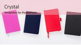  Presentation with notebook paper - Amazing PPT layouts having paper notebook at white background backdrop and a coral colored foreground