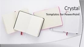  Presentation with notebook paper - Slide set having paper notebook at white background background and a sky blue colored foreground