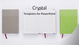  Presentation with notebook paper - Presentation design enhanced with paper notebook at white background background and a sky blue colored foreground