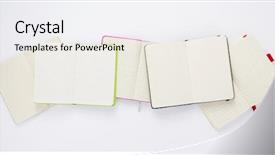  Presentation with notebook paper wiht clip - Presentation theme featuring paper notebook at white background background and a sky blue colored foreground