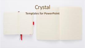  Presentation with sketch pad note book paper - Audience pleasing slide deck consisting of paper notebook or note pad backdrop and a sky blue colored foreground