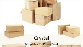  Presentation with diversity different professionals - Slide set with paper packaging - collage of different boxes background and a lemonade colored foreground