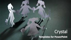  Presentation with network - Beautiful slides featuring paper people in social network backdrop and a  colored foreground