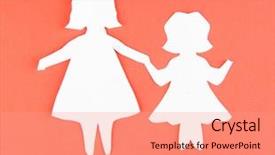  Presentation with color - Slide set with paper people on color background background and a  colored foreground