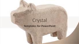  Presentation with pig - Colorful presentation theme enhanced with paper-pig-isolated-on-white backdrop and a coral colored foreground