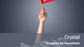  Presentation with stop - Cool new presentation theme with paper pile holding a red backdrop and a gray colored foreground